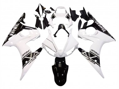Best 2003-2004 Yamaha YZF R6 Motorcycle Fairing - White Glossy Black UK