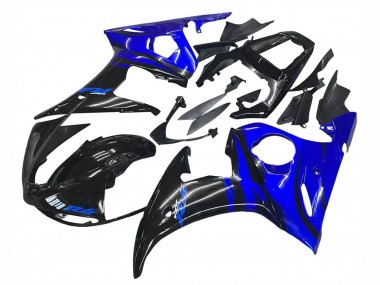 Best 2006-2009 Yamaha YZF R6S Motorcycle Fairings - Blue Glossy Black UK
