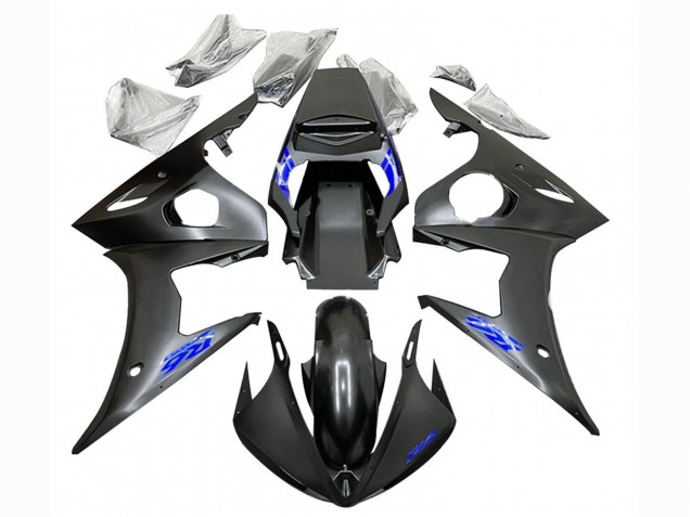 2003-2004 Yamaha YZF R6 Motorcycle Fairings - Matte Black Blue UK