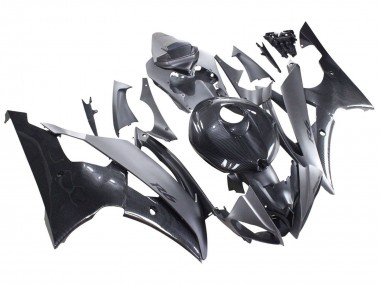 Best 2008-2016 Yamaha YZF 600 R6 Motorcycle Fairings - Grey Black Carbon Fiber Style UK