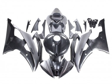 Best 2008-2016 Yamaha YZF 600 R6 Motorcycle Fairings - Grey Black Carbon Fiber Style UK