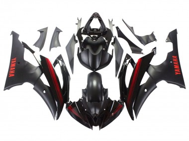 Best 2008-2016 Yamaha YZF 600 R6 Motorcycle Fairings - Glossy Black Matte Black Red Stripe UK