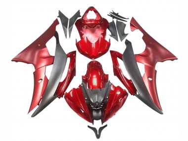 Best 2008-2016 Yamaha YZF 600 R6 Motorcycle Fairings - Red Grey UK