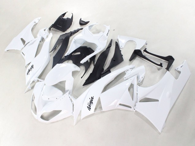2009-2012 Kawasaki ZX6R Motorcycle Fairings - White Black Ninja UK