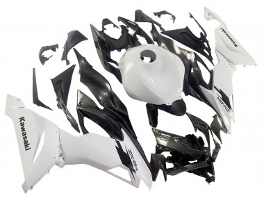 Best 2019-2022 Kawasaki ZX6R Motorcycle Fairings - White Black Carbon Fiber UK