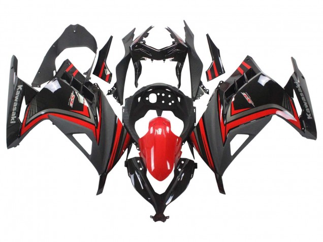 2013-2024 Kawasaki EX300 Motorcycle Fairings - Red Black UK