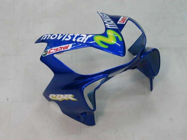 2004-2007 Honda CBR600 F4i Motorcycle Fairings - Blue Yellow Green MoviStar UK