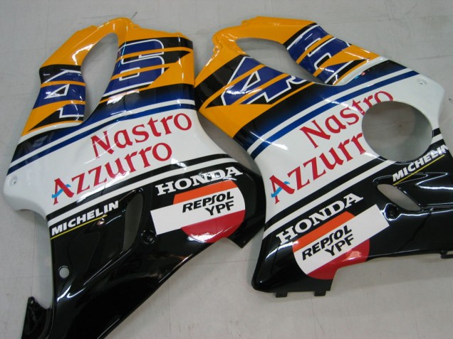 2004-2007 Honda CBR600 F4i Motorcycle Fairings - Yellow Blue White Black Nastro Azzurro UK