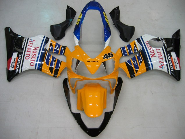 2004-2007 Honda CBR600 F4i Motorcycle Fairings - Yellow Blue White Black Nastro Azzurro UK