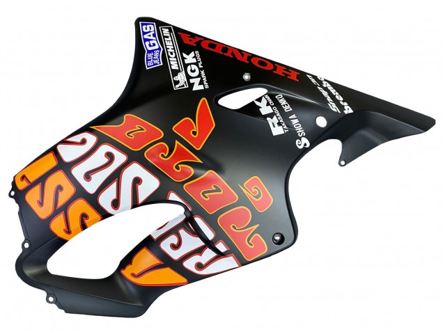 2004-2007 Honda CBR600 F4i Motorcycle Fairings - Matte Black Orange Rossi UK