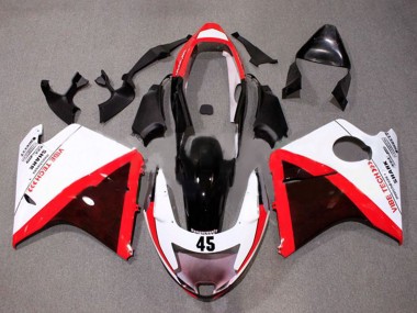 Best 1996-2007 Honda CBR1100XX Blackbird Motorcycle Fairings - White Red Glossy Black UK