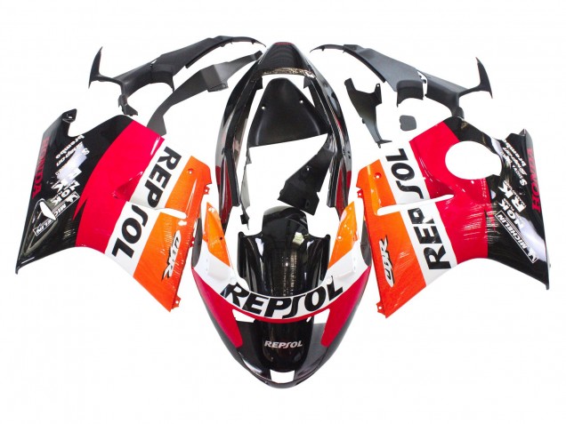1996-2007 Honda CBR1100XX Blackbird Abs Motorcycle Fairings - Orange White Red Glossy Black Repsol UK