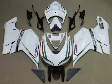 Best 2007-2014 Ducati 1198 Motorcycle Fairings - White Red Green Black Corse UK