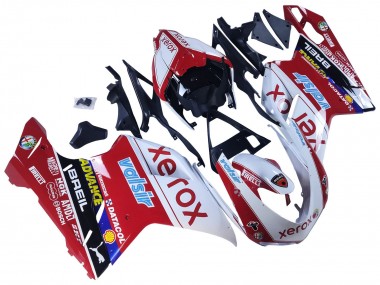 Best 2007-2014 Ducati 848/1098/1198 Motorcycle Fairings - White Red Glossy Black Valsir Xerox UK