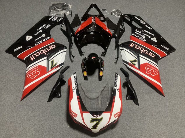 2007-2014 Ducati 848/1098/1198 Motorcycle Fairing Kits - White Red Glossy Black UK