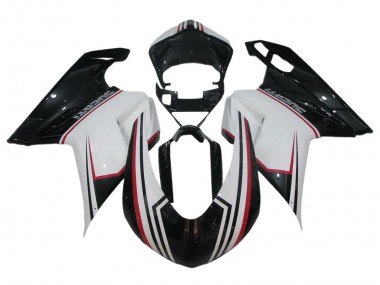 Best 2007-2014 Ducati 848/1098/1198 Bike Fairings - White Red Glossy Black UK