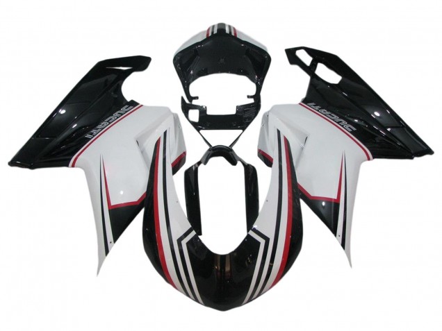 2007-2014 Ducati 848/1098/1198 Bike Fairings - White Red Glossy Black UK
