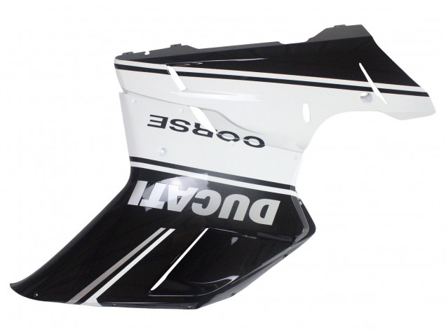 2007-2014 Ducati 848/1098/1198 Motorcycle Fairings - White Glossy Black Corse UK