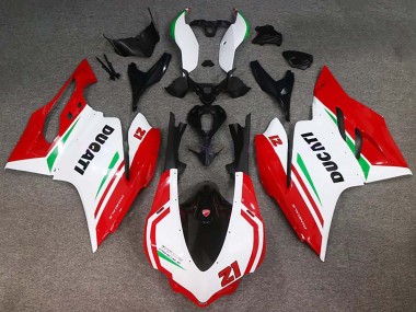 Best 2015-2020 Ducati 959/1299 Motorcycle Fairings - White Red Green Glossy Black 21 UK