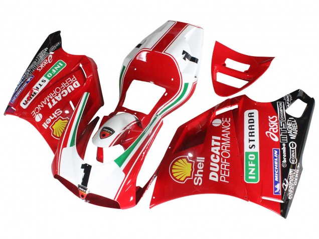 1993-2005 Ducati 748/916/996/998 Motorcycle Fairings - White Red Yellow Green Glossy Black Performance UK