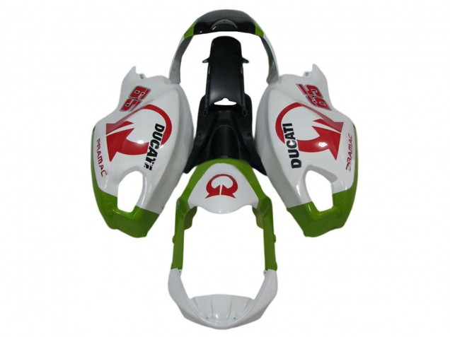 2008-2012 Ducati Monster 696 796 1100 1100S Motorcycle Fairings - White Green Red Pramac UK