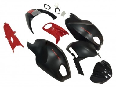 Best 2008-2012 Ducati Monster 696 796 1100 1100S Motorcycle Fairings - Red Matte Black Monster UK