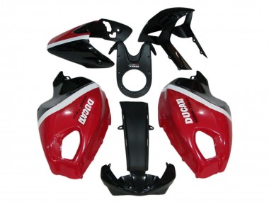 Best 2008-2012 Ducati Monster 696 796 1100 1100S Motorcycle Fairings - Red White Glossy Black UK