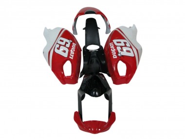 Best 2008-2012 Ducati Monster 696 796 1100 1100S Motorcycle Fairings - White Red Glossy Black 69 UK