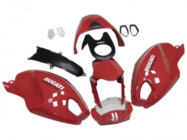 Best 2008-2012 Ducati Monster 696 796 1100 1100S Motorcycle Fairings - Red White UK