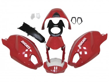 Best 2008-2012 Ducati Monster 696 796 1100 1100S Motorcycle Fairings - Red White UK