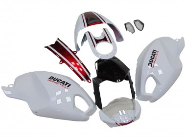 Best 2008-2012 Ducati Monster 696 796 1100 1100S Motorcycle Fairings - White Red Glossy Black UK