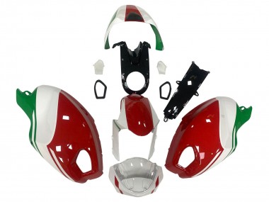 Best 2008-2012 Ducati Monster 696 796 1100 1100S Motorcycle Fairing - White Red Green UK