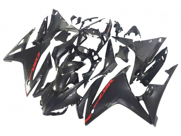 2016-2018 Honda CBR500R Motorcycle Fairings - Black Carbon Fiber Red UK