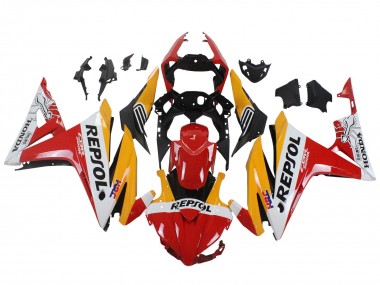 Best 2016-2018 Honda CBR500R Motorcycle Fairings - Yellow White Red Repsol HRC UK