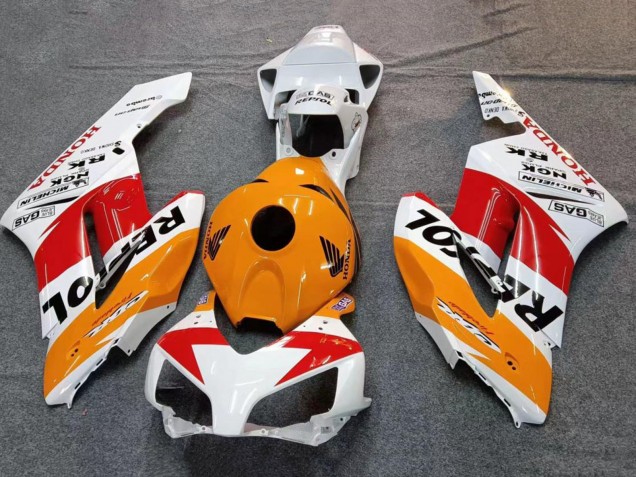 2004-2005 Honda CBR1000RR Motorcycle Fairings - White Orange Black Red Repsol UK