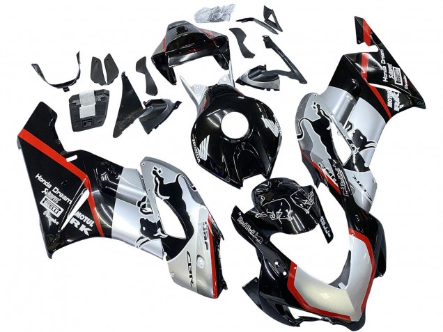 2004-2005 Honda CBR1000RR Motorcycle Fairings - Silver Glossy Black Red Stripe UK