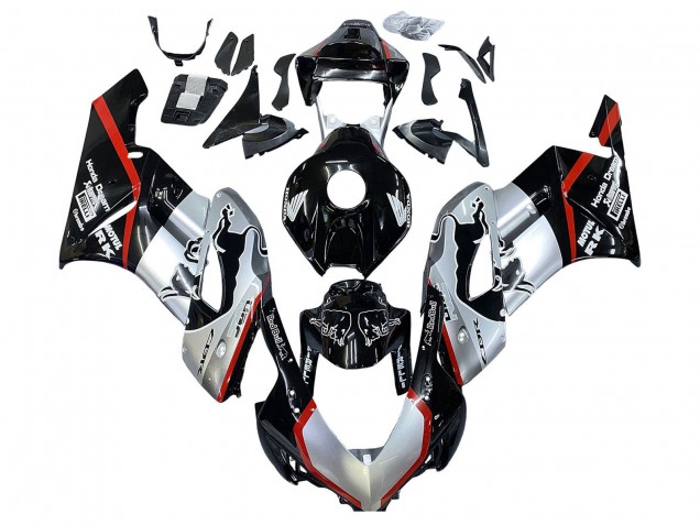 2004-2005 Honda CBR1000RR Motorcycle Fairings - Silver Glossy Black Red Stripe UK