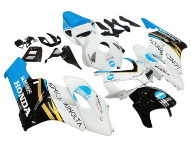 Best 2004-2005 Honda CBR1000RR Motorcycle Fairings - White Light Blue Yellow Black Konica Minolta UK