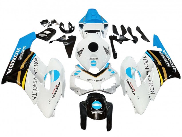 2004-2005 Honda CBR1000RR Motorcycle Fairings - White Light Blue Yellow Black Konica Minolta UK