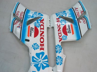 Best 2004-2005 Honda CBR1000RR Motorcycle Fairings - White Blue Snow Nastro Azzurro 46 UK
