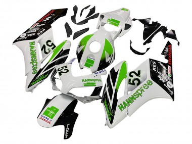 Best 2004-2005 Honda CBR1000RR Motorcycle Fairings - White Green Glossy Black Hannspree 52 UK