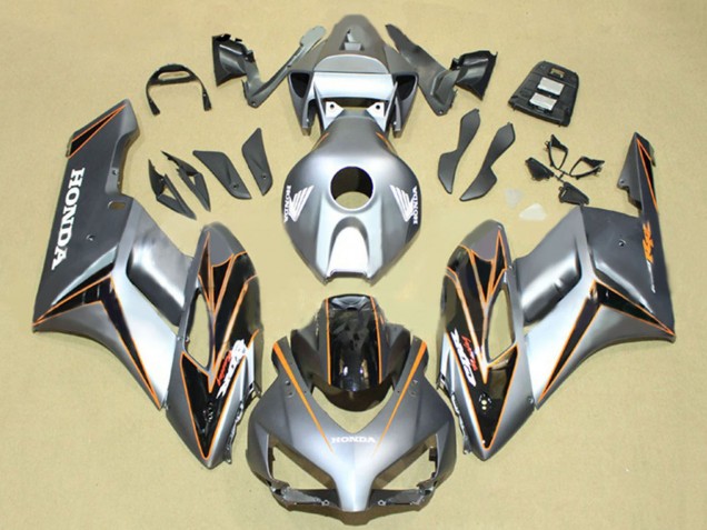 2004-2005 Honda CBR1000RR Motorcycle Fairings - Silver Orange Glossy Black Stripe UK