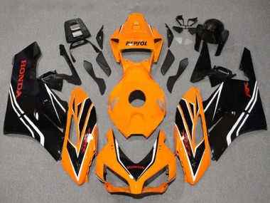 Best 2004-2005 Honda CBR1000RR Motorcycle Fairings - Orange White Glossy Black Stripe UK