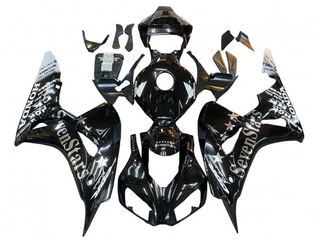 2006-2007 Honda CBR1000RR Motorcycle Fairings - Glossy Black Gold SevenStars UK