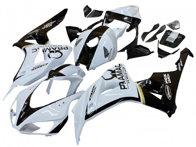 2006-2007 Honda CBR1000RR Motorcycle Fairings - White Glossy Black Pramac UK