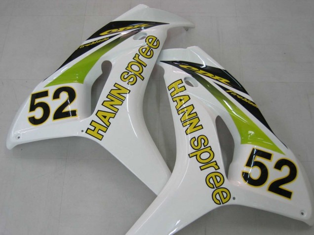 2006-2007 Honda CBR1000RR Motorcycle Fairings - White Green Glossy Black Hannspree 52 UK