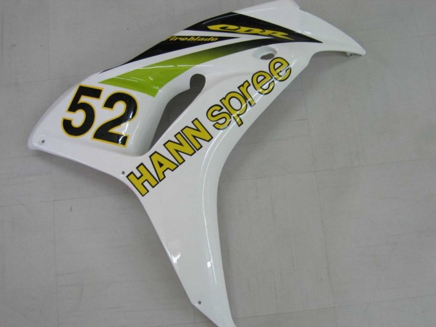 2006-2007 Honda CBR1000RR Motorcycle Fairings - White Green Glossy Black Hannspree 52 UK