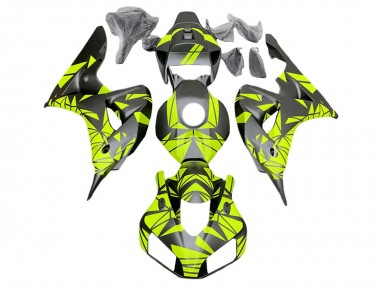 Best 2006-2007 Honda CBR1000RR Motorcycle Fairings - Fluorescent Green Matte Black UK