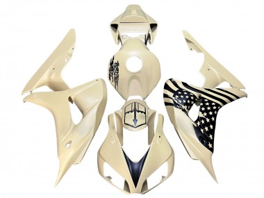 Best 2006-2007 Honda CBR1000RR Motorcycle Fairings - Cream Black UK