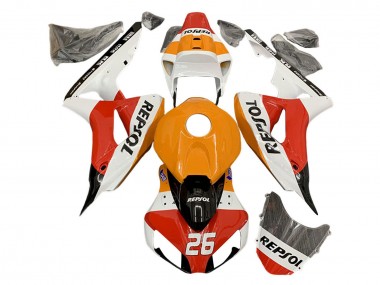 Best 2006-2007 Honda CBR1000RR Motorcycle Fairings - Orange White Red Black Glossy Repsol 26 UK